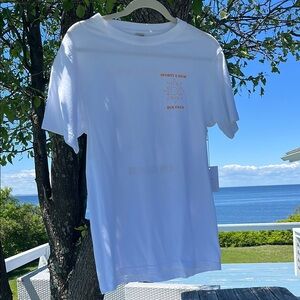 Sporty & Rich White Tee with Orange Sun Graphic